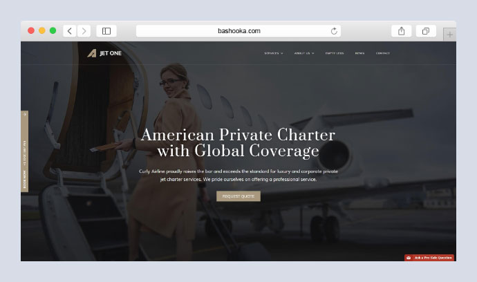 Jet One - Tema WordPress per compagnie aeree private