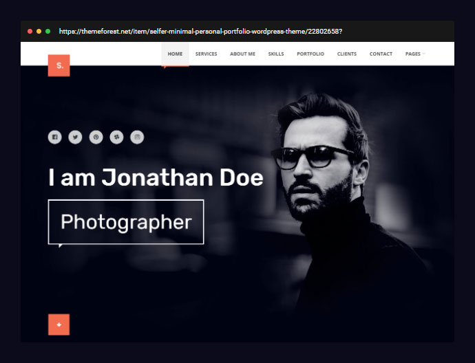 Selfer — минимальная тема WordPress для личного портфолио