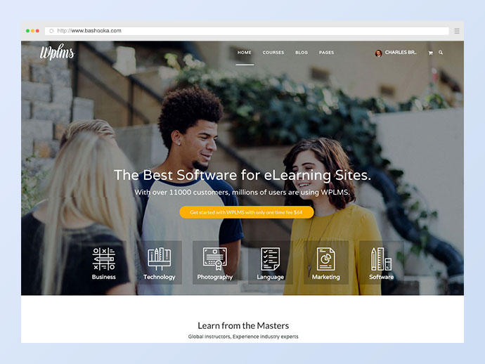 WordPress、教育テーマのためのWPLMS学習管理システム