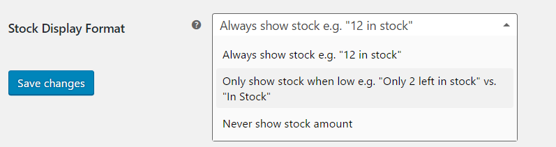 Format tampilan stok