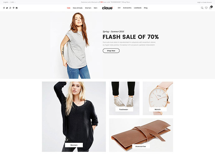 Claue - 깔끔하고 미니멀한 WooCommerce 테마