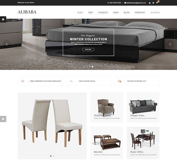 Alibaba | Alışveriş ve Mobilya Duyarlı WooCommerce WordPress Teması