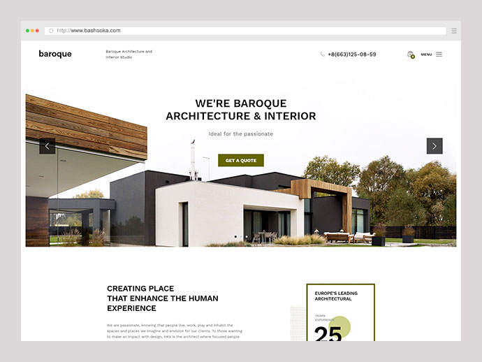 Barok - Mimari ve İç Mekan WordPress Teması