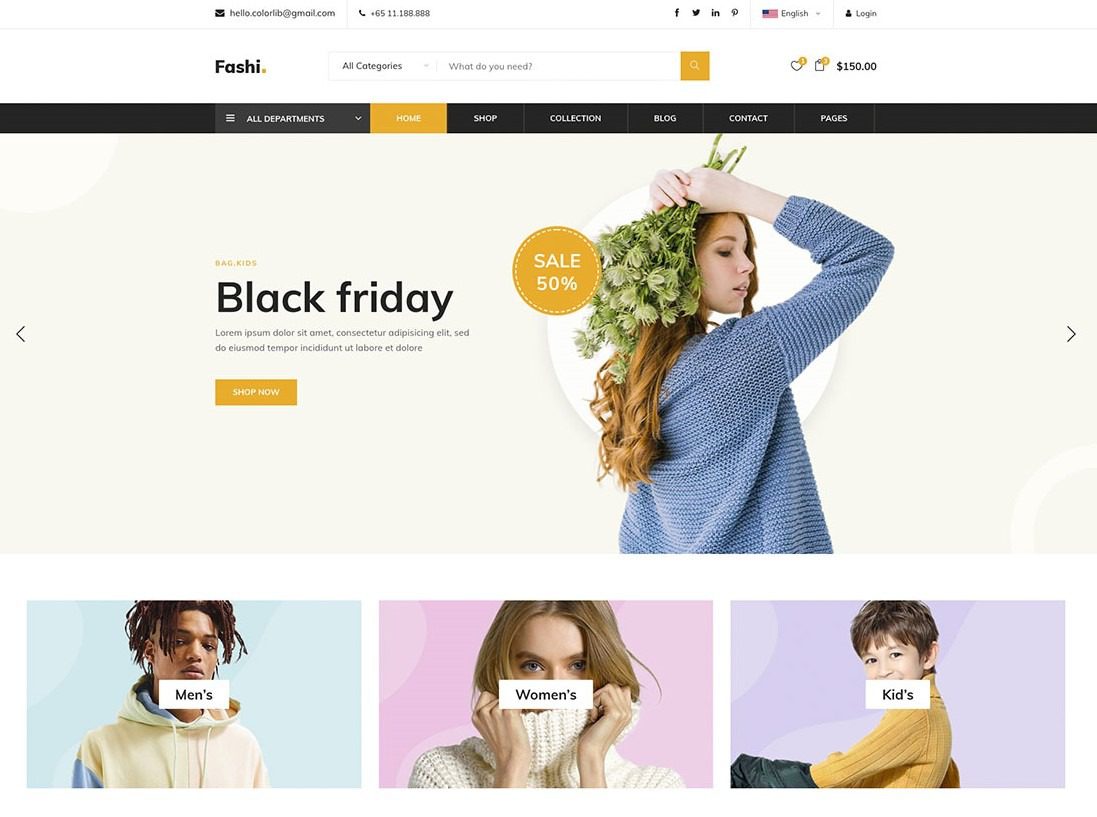 Fashi Ücretsiz Boostrap Online Mağaza Şablonu