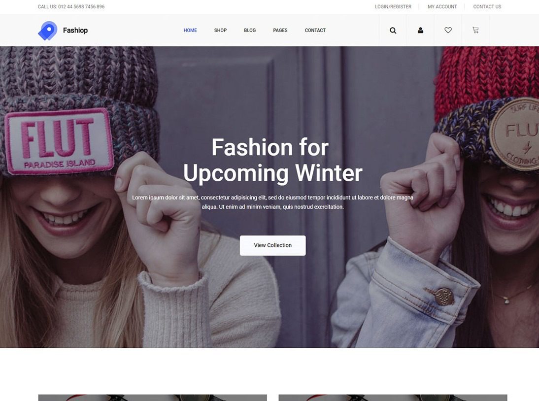 Fashiop Ücretsiz Boostrap Online Mağaza Şablonu