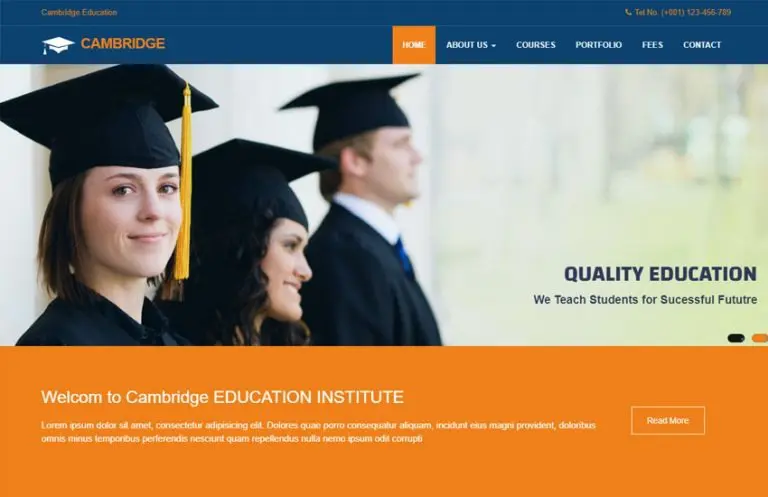 Modèle d'apprentissage en ligne Bootstrap gratuit de Cambridge