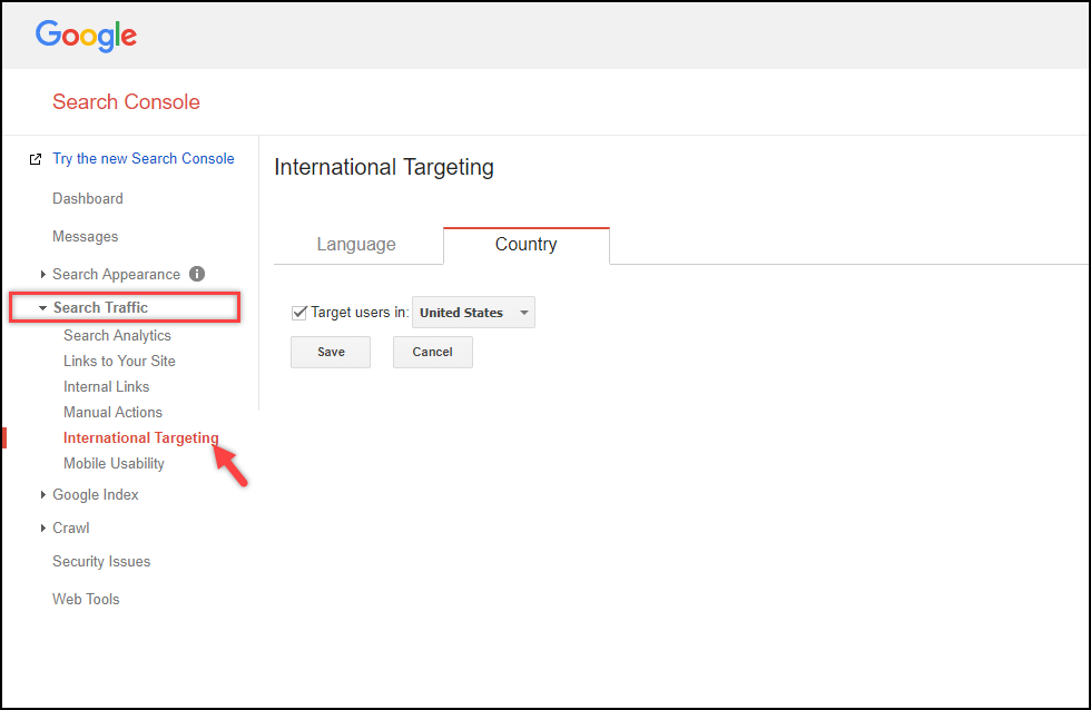 Ottimizza WordPress - Google Search Console | Targeting internazionale Optimize WordPress - Google Search Console | International Targeting