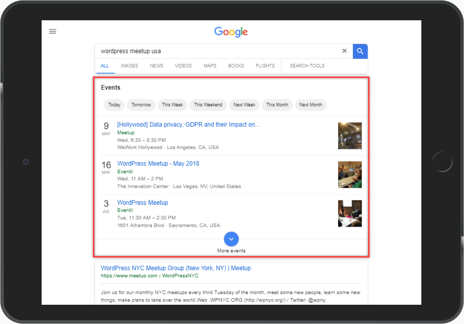 Ottimizza WordPress - Google Search Console | Esempio di risultati multimediali 1 Optimize WordPress - Google Search Console | Sample Rich Results 1