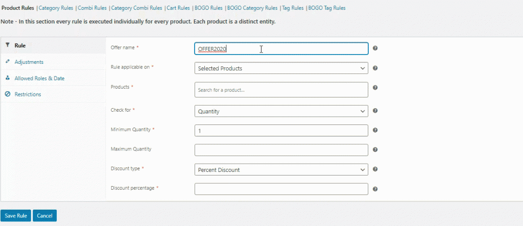 Prezzi dinamici di WooCommerce