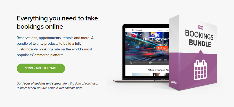 изображение пакета WooBookings для пакетов расширений WooCommerce