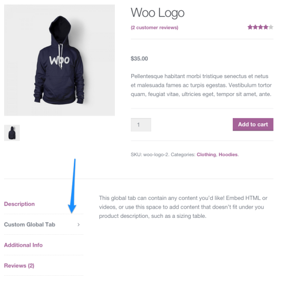 WooCommerce 商店管理选项卡管理器的屏幕截图
