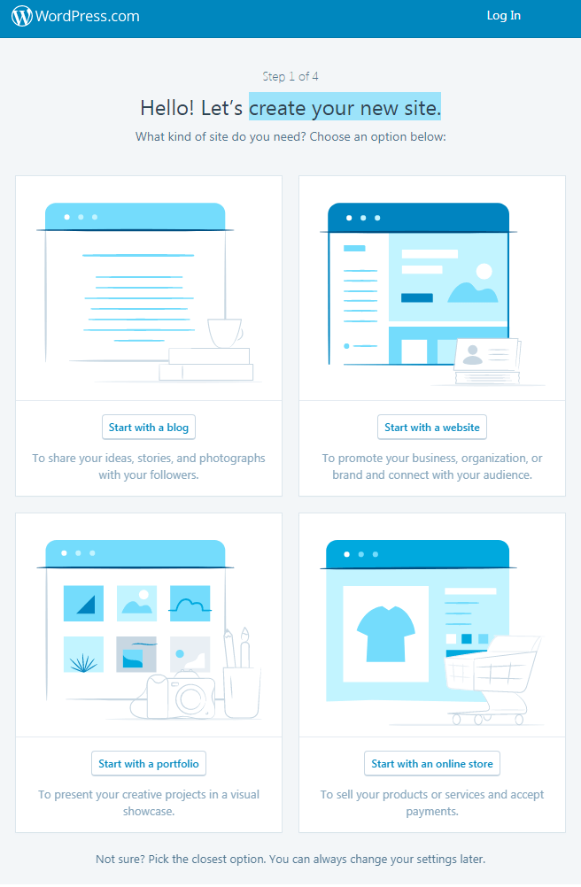 Crea un sito - WordPress com