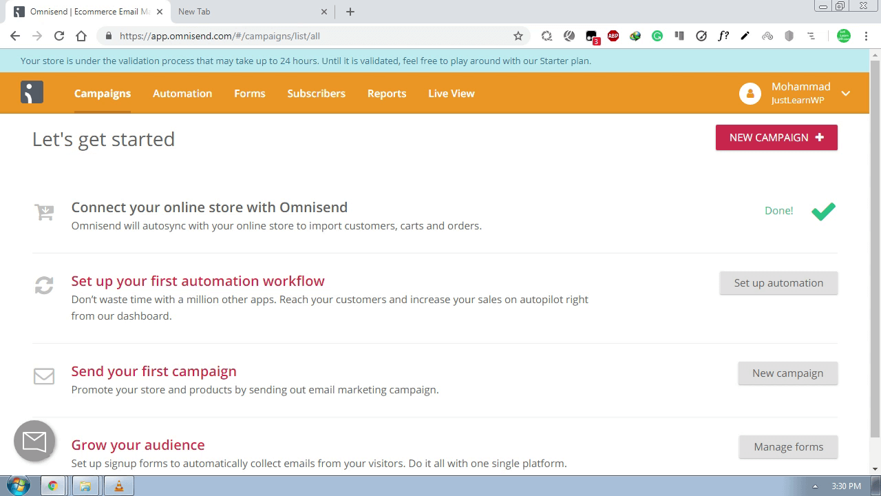 Painel Omnisend