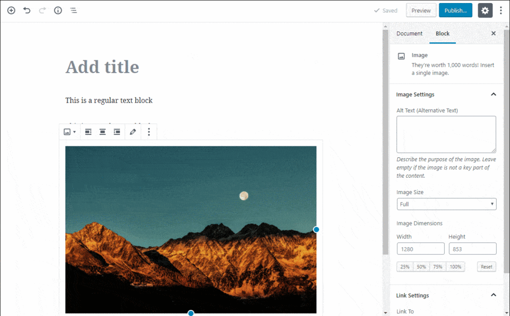 Adicione/edite imagens facilmente com o Gutenberg