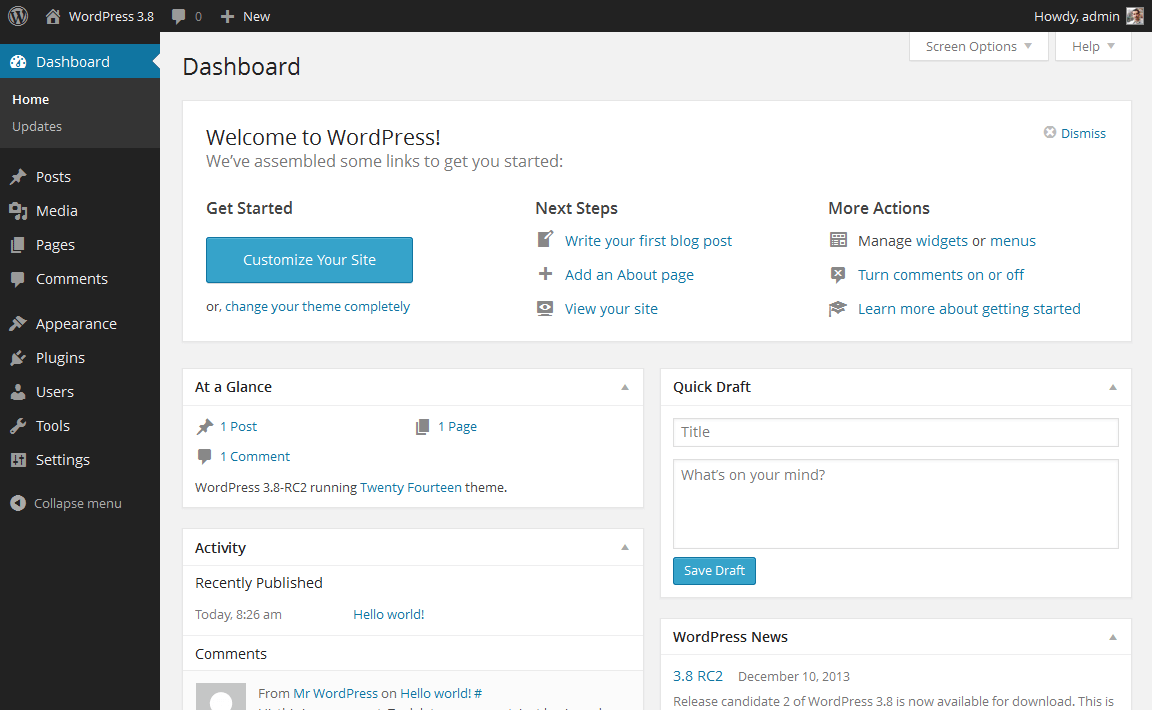 Blog-WordPress-dashboard Nasıl Oluşturulur