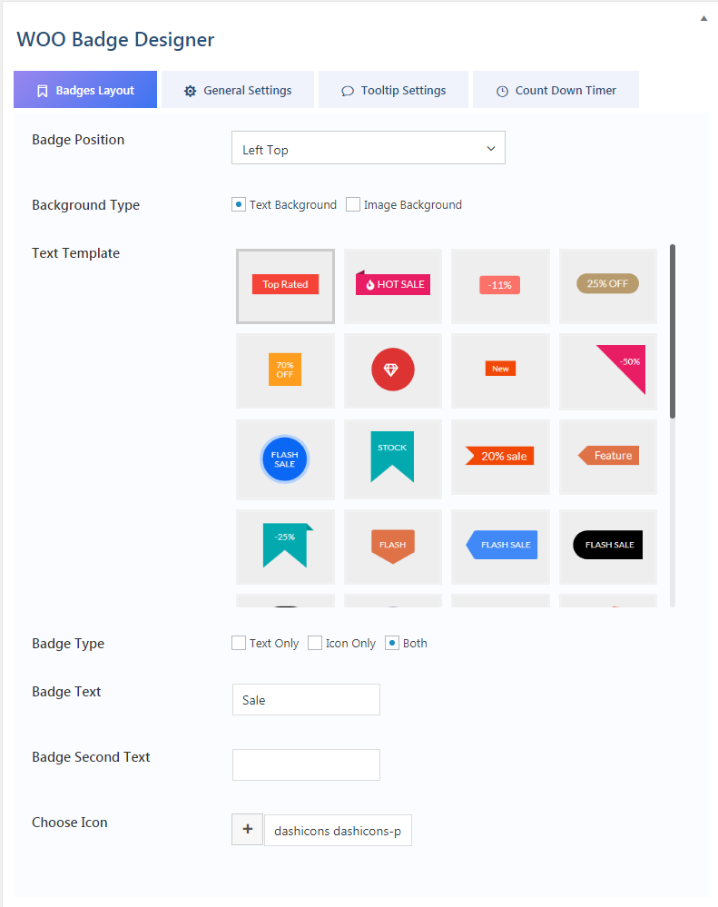 Gestione badge WooCommerce