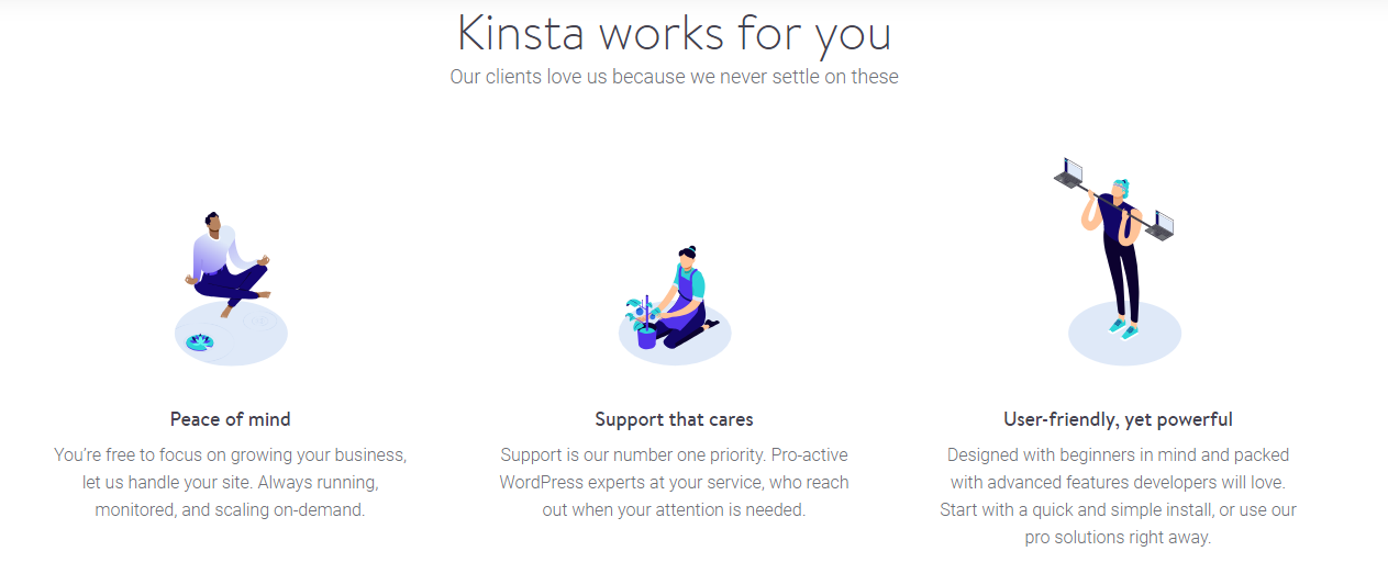 Screenshot di Kinsta, servizio di hosting WordPress gestito.