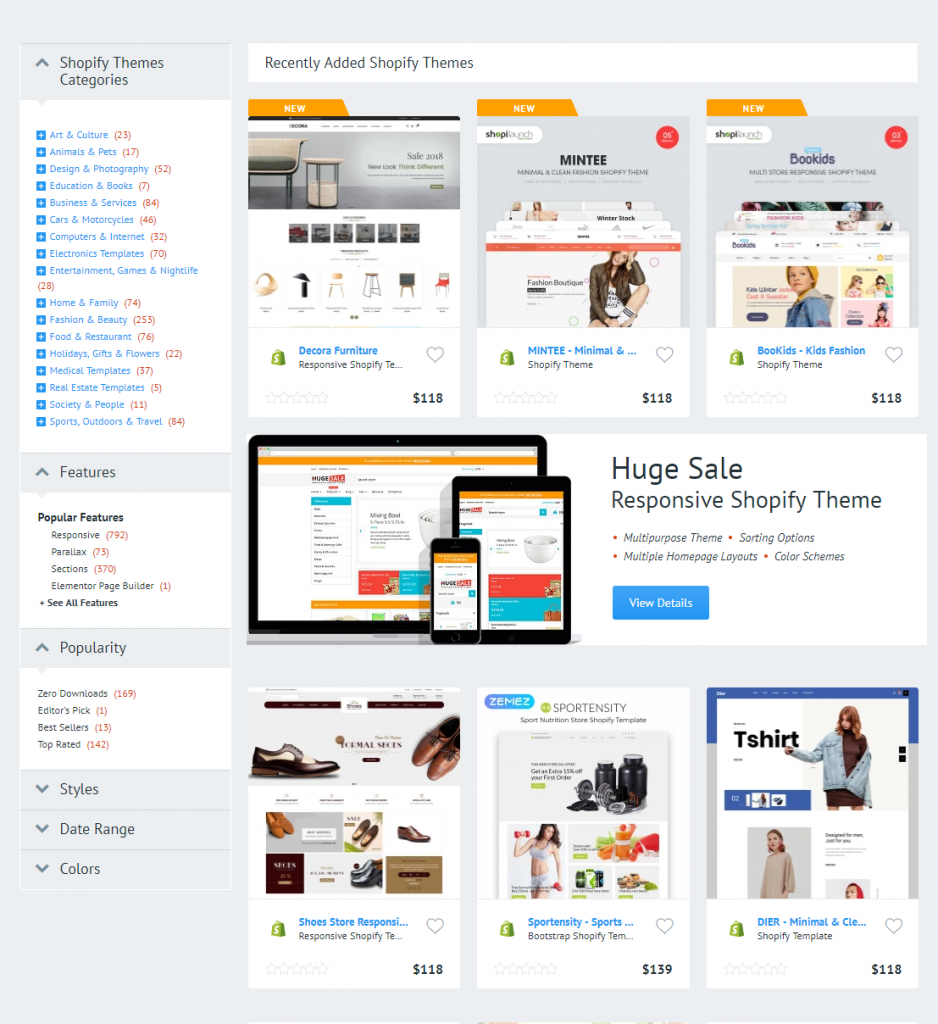 최고의 프리미엄 Shopify 테마