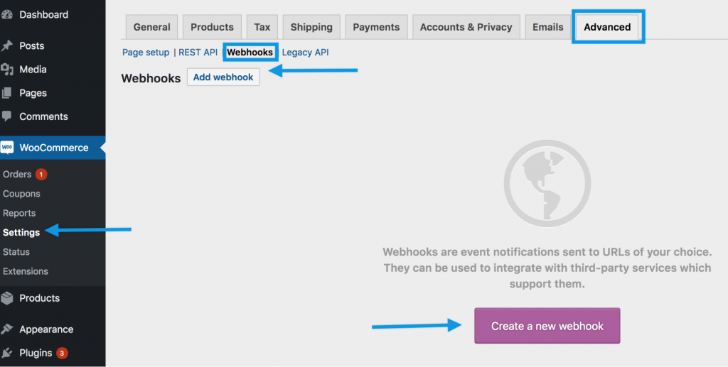 WooCommerce 中的 Webhook