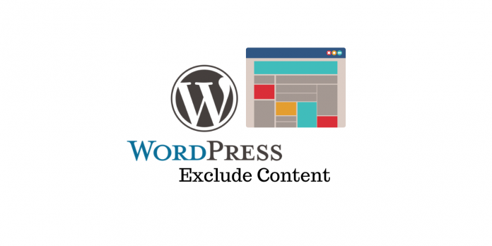 WordPress 콘텐츠 제외 Exclude WordPress Content