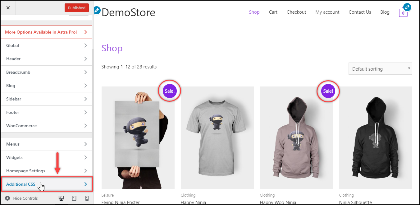 Entfernen Sie das WooCommerce-Verkaufsabzeichen | Zusätzliche CSS-Einstellung für WordPress Remove WooCommerce Sale Badge | WordPress Additional CSS Setting