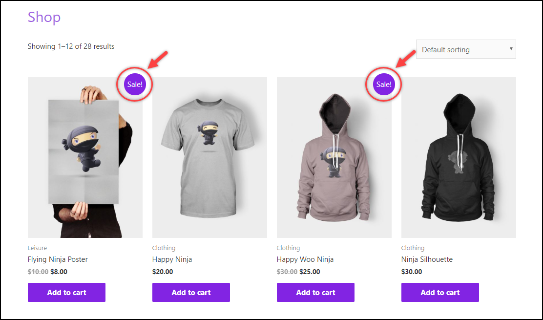 Entfernen Sie das WooCommerce-Verkaufsabzeichen | Standard-Shop-Seitenansicht mit Verkaufsabzeichen Remove WooCommerce Sale Badge | Default Shop Page View with Sale Badge