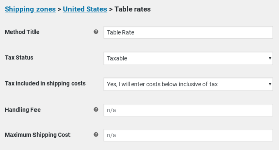 Plugin WooCommerce Table Rate Shippin