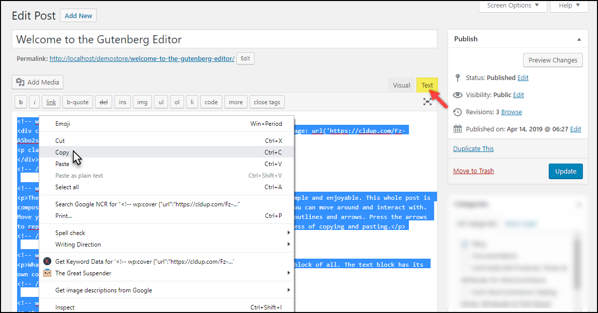 在 WordPress 中復制頁面 |從經典文本模式複制內容 Duplicate a Page in WordPress | Copying content from Classic Text mode