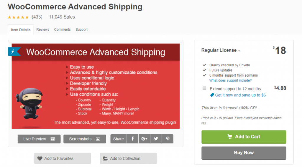 ปลั๊กอินอัตราค่าจัดส่งตาราง WooCommerce