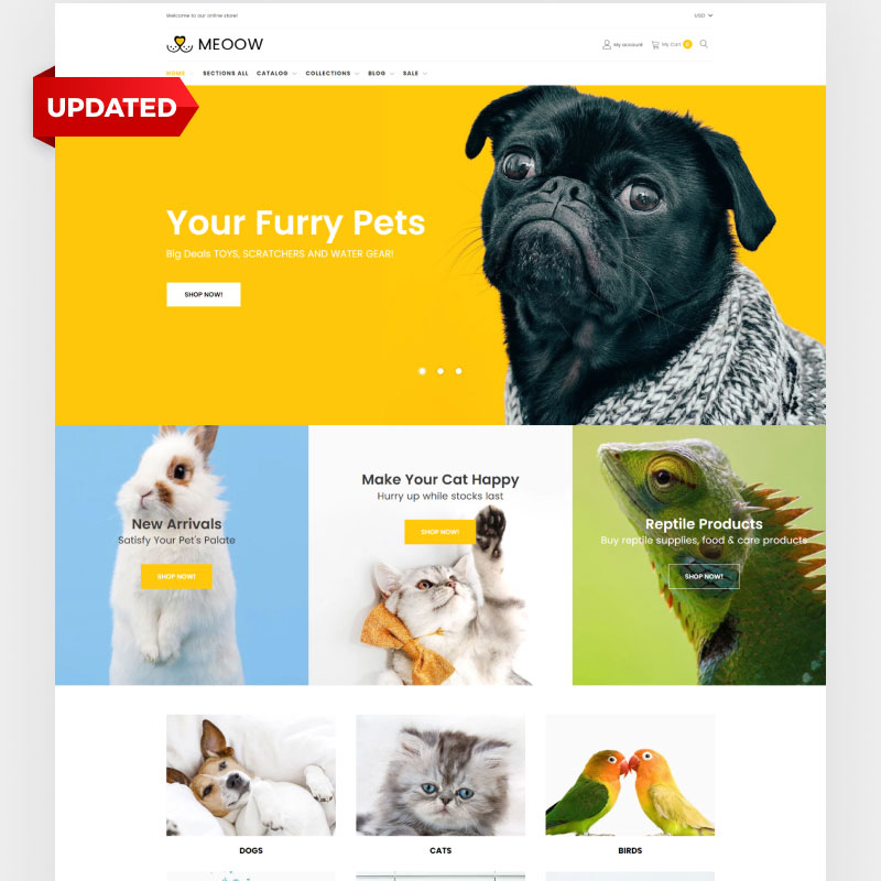 Meoow - Sevimli Pet Shop Shopify Teması
