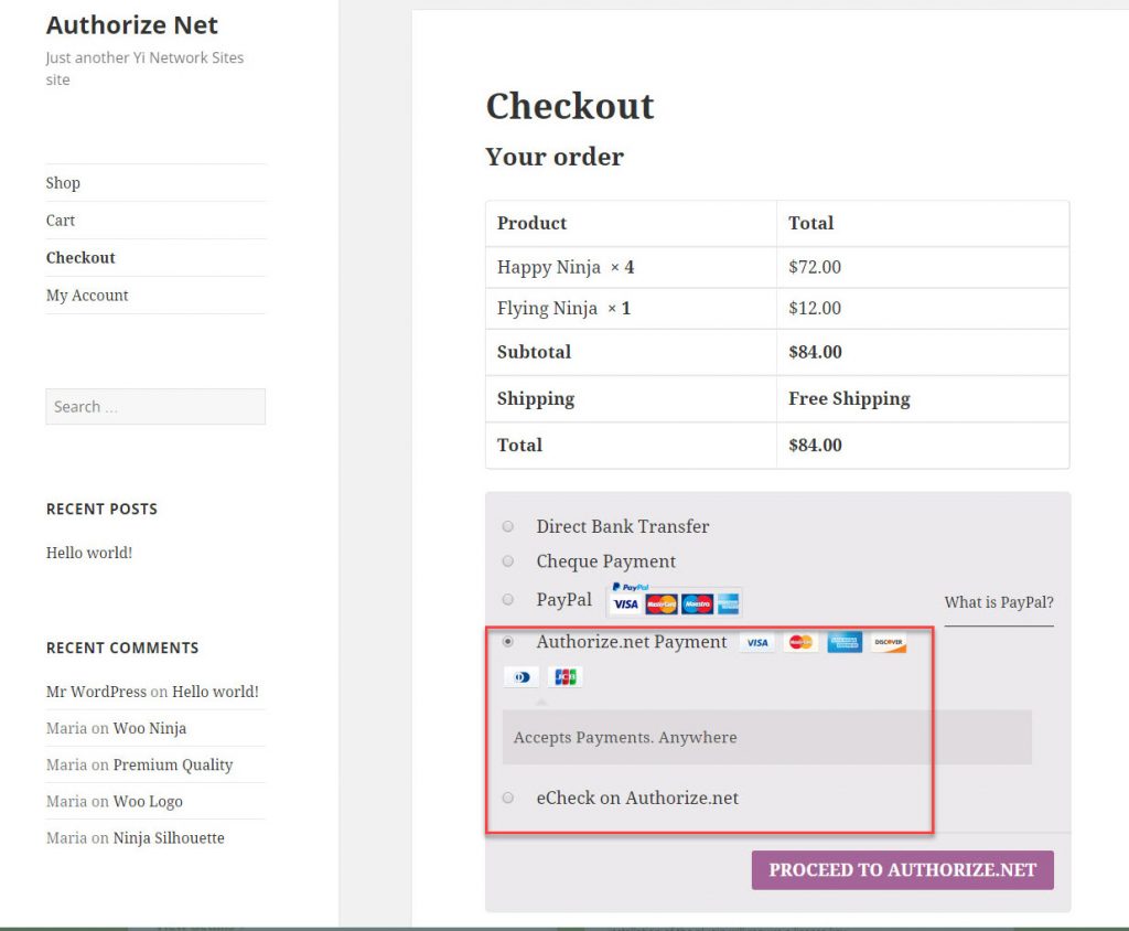 En iyi WooCommerce Authorize.net eklentileri