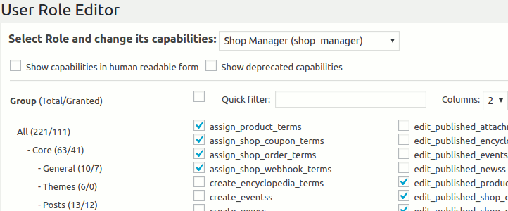 Complementos de roles y permisos de WooCommerce