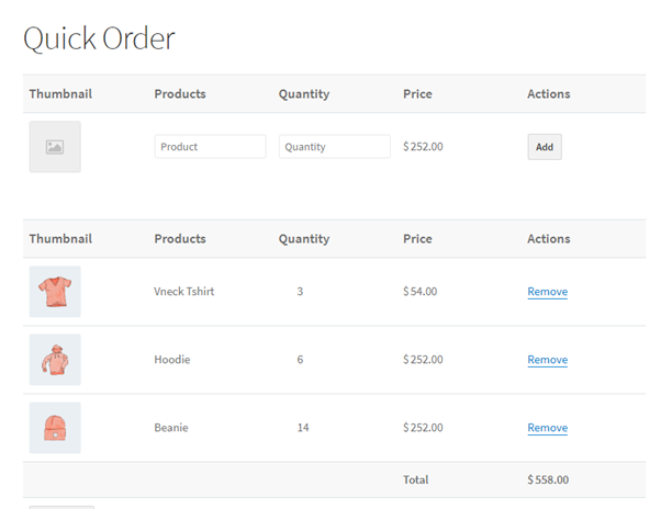 Complementos de pedido rápido de WooCommerce