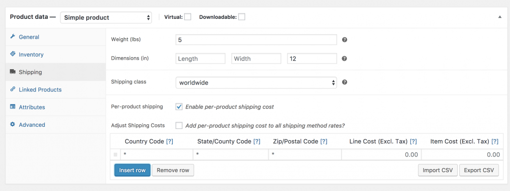 WooCommerce 统一运费