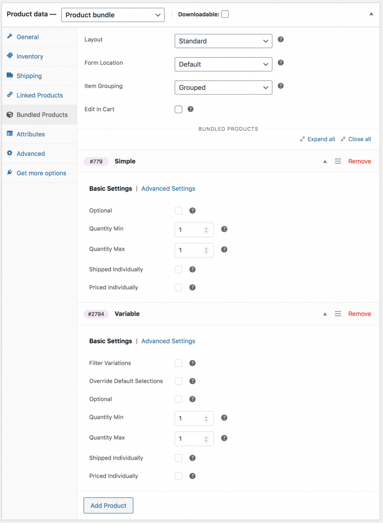 Verschiedene WooCommerce-Produkttypen