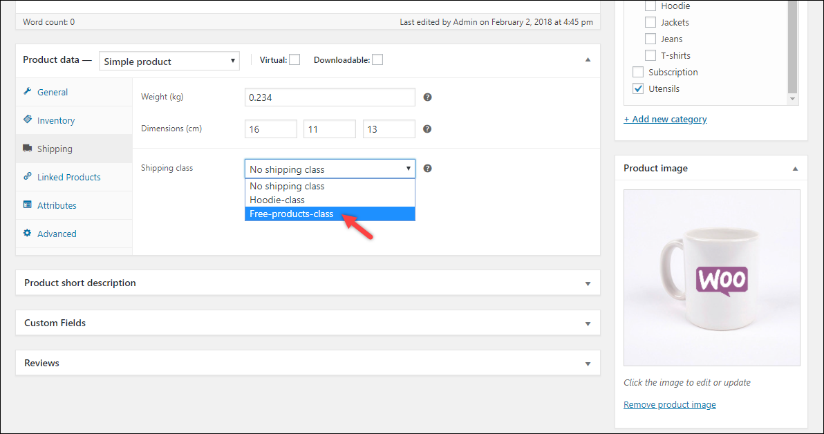 WooCommerce Kostenloser Versand | Versandklasse für kostenlose Produkte WooCommerce Free Shipping | Free products shipping class