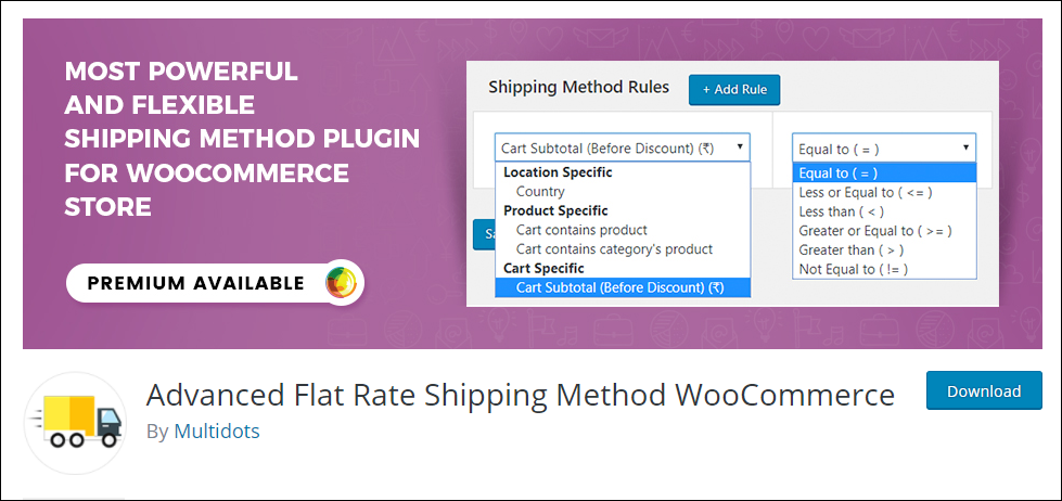 WooCommerce Kostenloser Versand | Erweiterte Flatrate-Versandmethode WooCommerce WooCommerce Free Shipping | Advanced Flat Rate Shipping Method WooCommerce