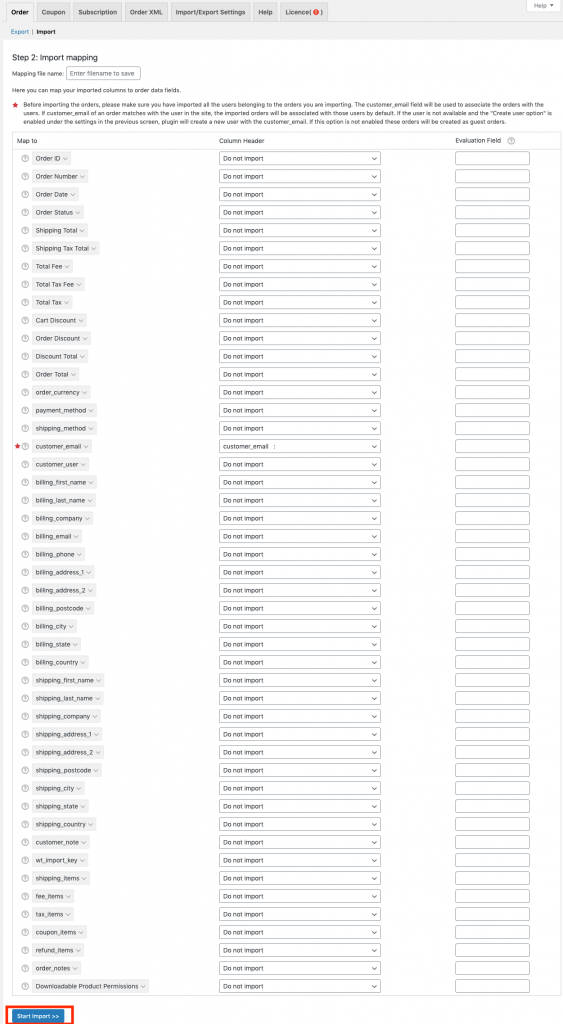 Plugin de Importação de Exportação de Pedidos para WooCommerce