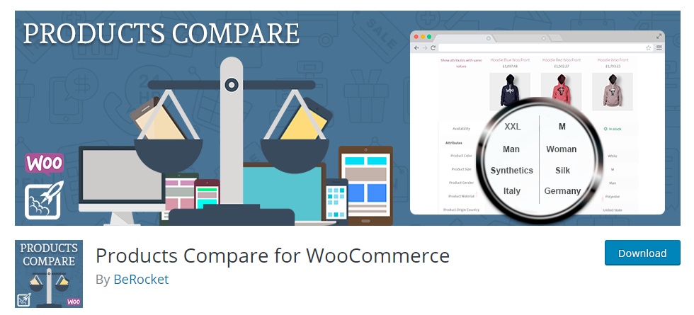 WooCommerce 产品比较插件