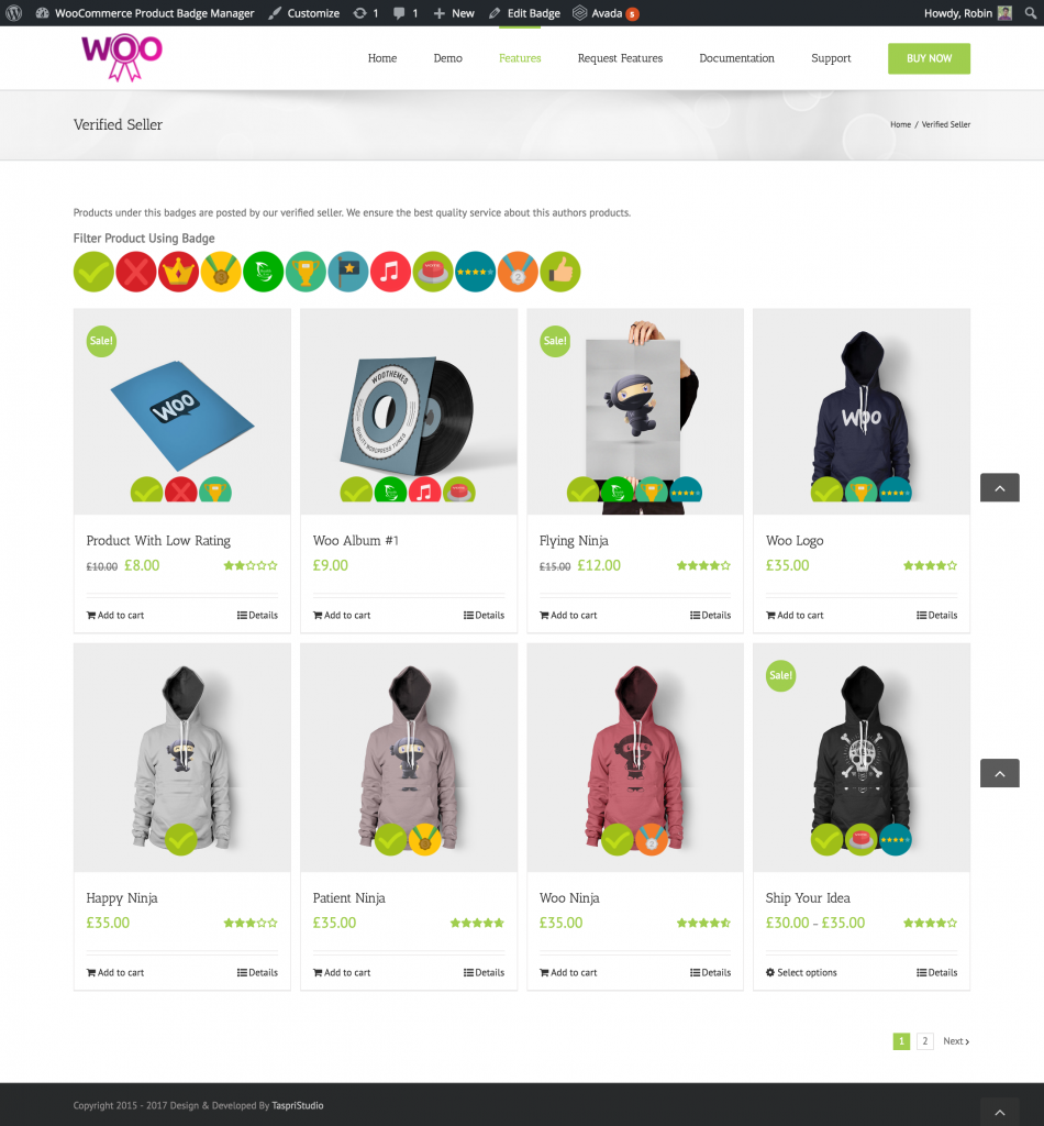 WooCommerce 고급 제품 라벨 플러그인