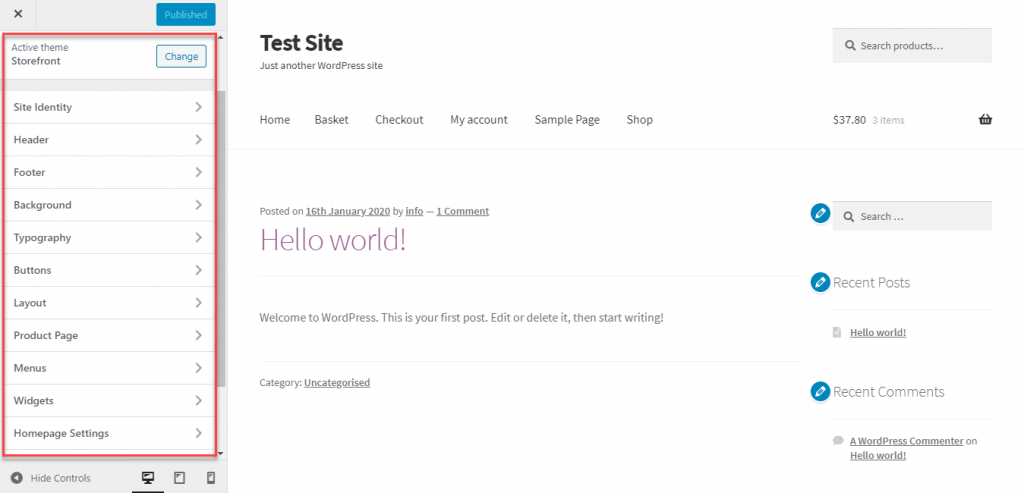 WordPress 테마 설치 및 설정