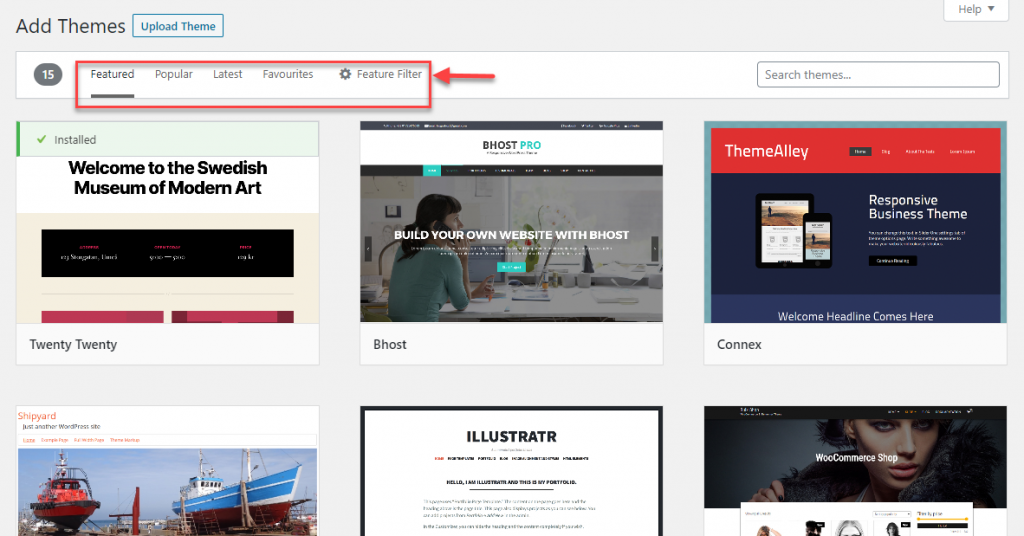 WordPress 테마 설치 및 설정