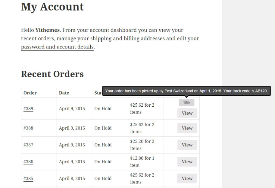 WooCommerce 发货跟踪插件