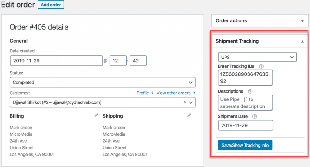 WooCommerce 发货跟踪插件