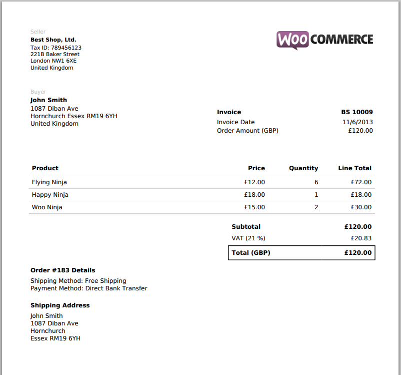 Fatura Yazdırmak için WooCommerce Eklentileri