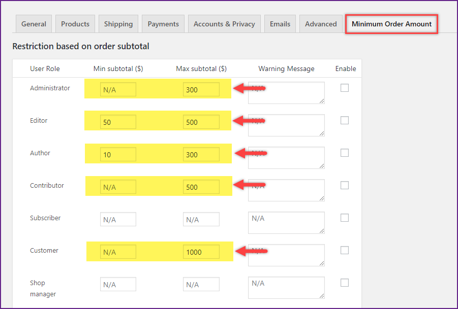 WooCommerce 插件设置最小和最大数量