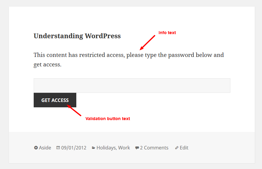 비밀번호 보호 WordPress 콘텐츠