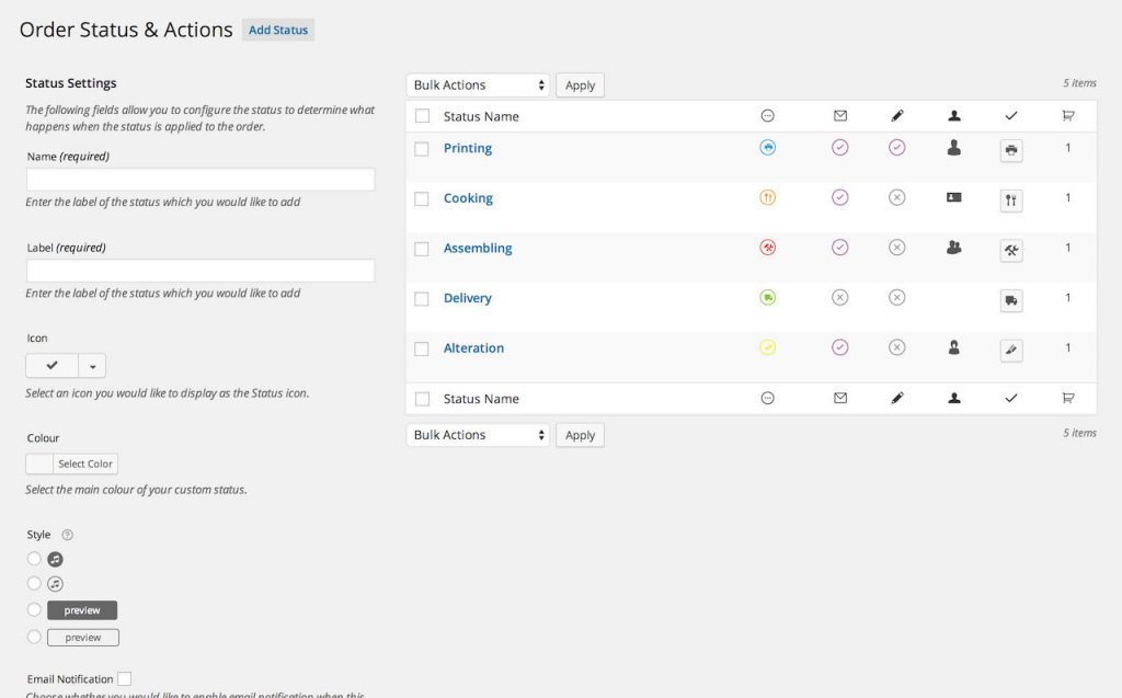 WooCommerce Özel Sipariş Durumu Yöneticisi Eklentileri