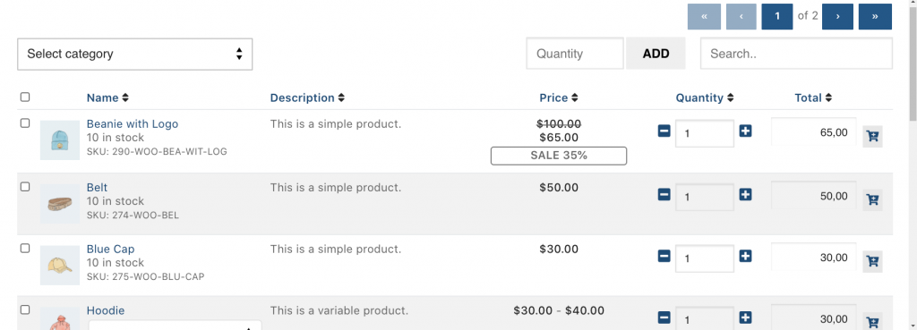 Plugin Tabel Produk WooCommerce