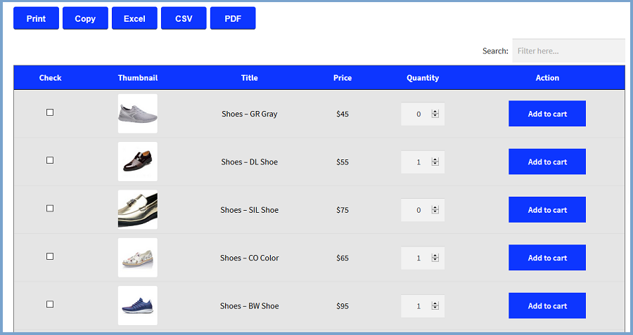 Plugin Tabel Produk WooCommerce
